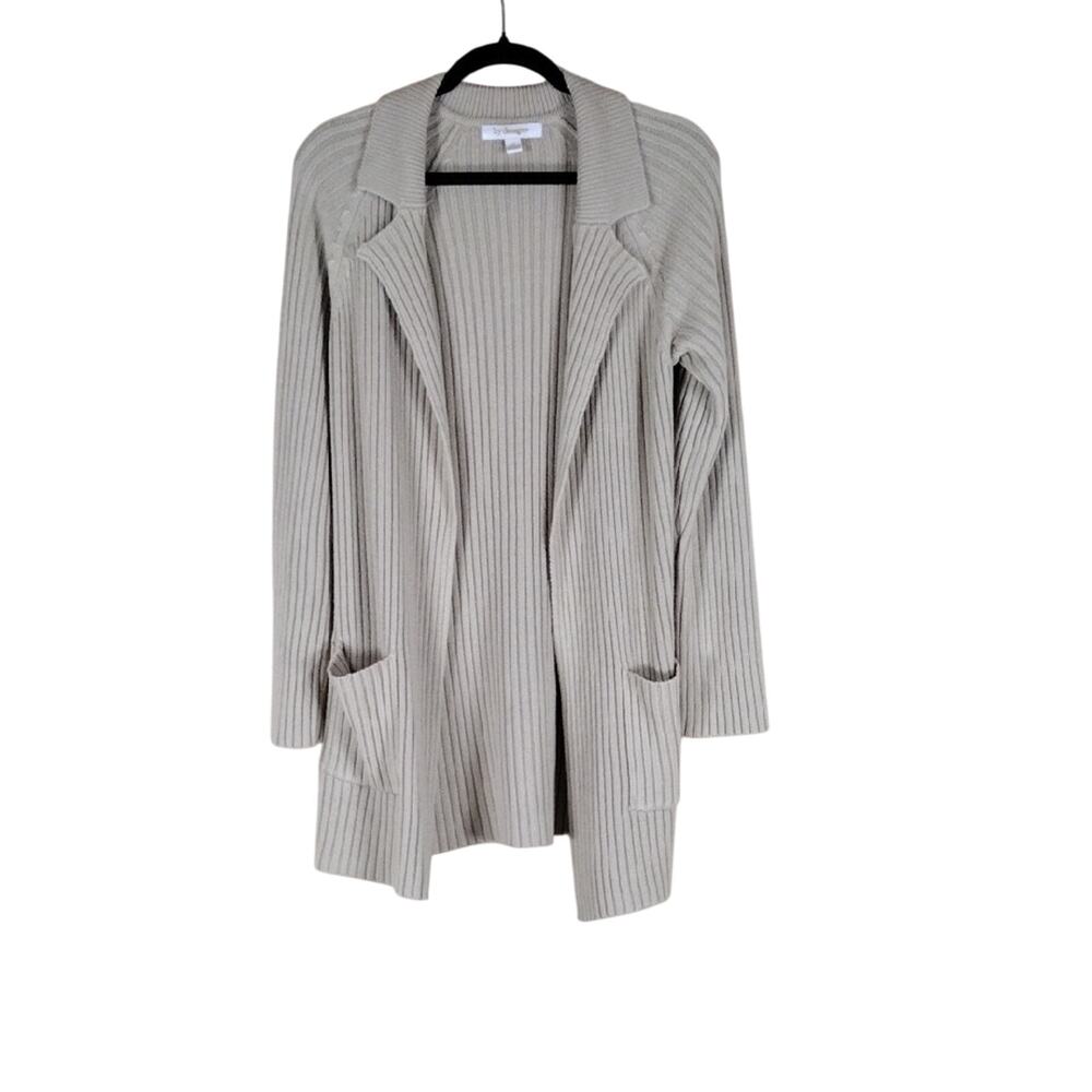 By Design Knit Stretchy Casual Boho Women's Ribbed Open Front Cardigan Sweater